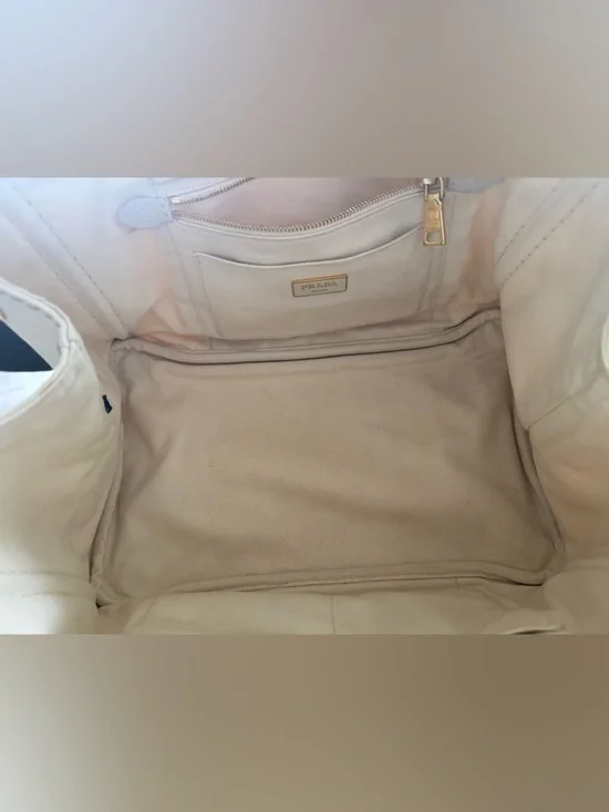 Prada White Canvas Tote - Picture 8 of 9